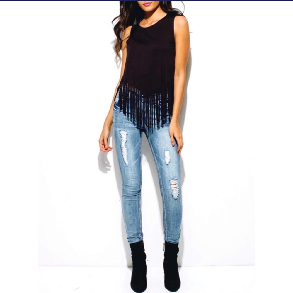 Fringe Black Top